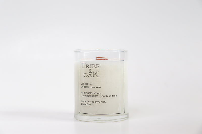 Small Glass container with white coconut soy wax